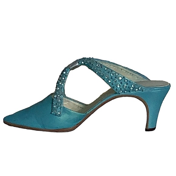 Vintage Miniature Collectible High Heel Shoe Retired LTD Edition 2000 Blue Teal - Picture 5 of 16